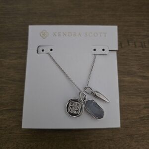 Kendra Scott Silver Necklace with Blue and Silver Charms